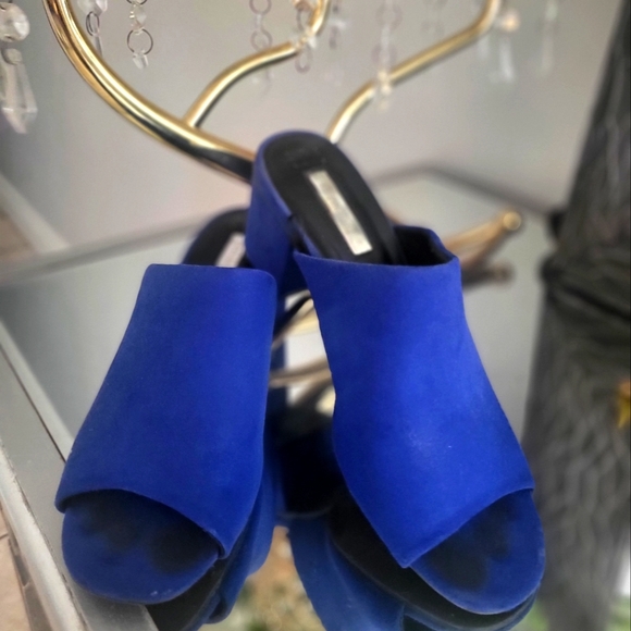 Primark Shoes Primark Blue Suede Blue Heels Poshmark